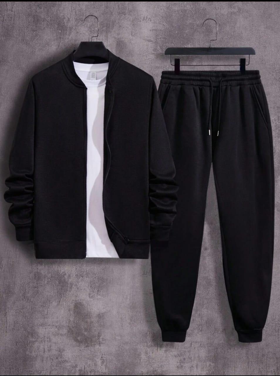 2 Pcs – Men's Plain Fleece Track Suit