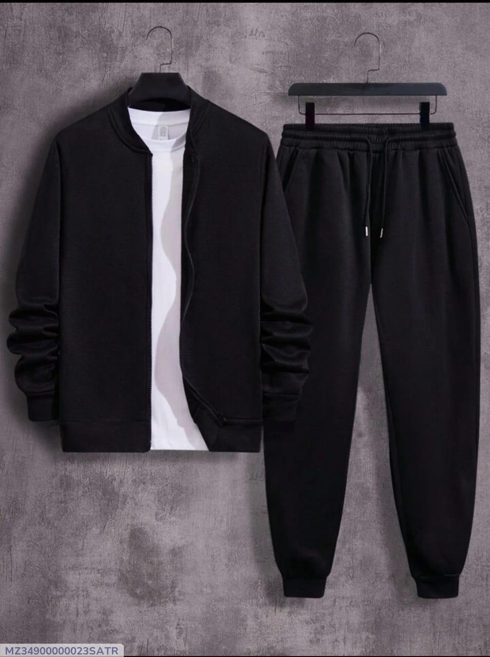 2 Pcs – Men's Plain Fleece Track Suit