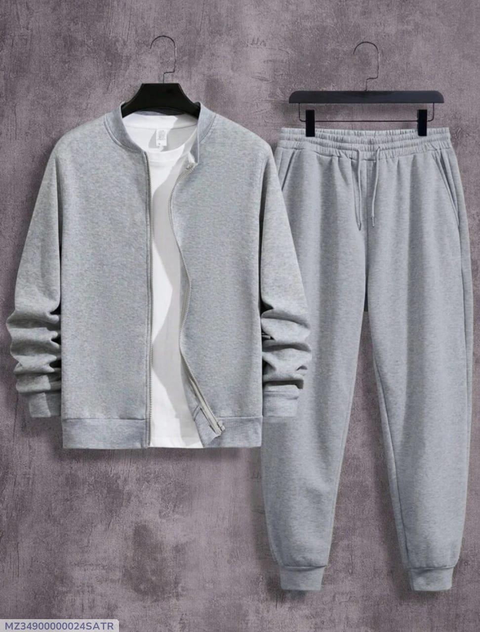 2 Pcs – Men's Plain Fleece Track Suit